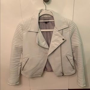 White TopShop leather jacket